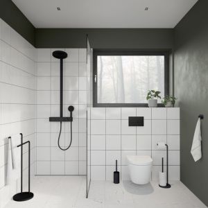 Smedbo Beslagsboden BB1230 toiletrolhouder met reserverolhouder mat zwart