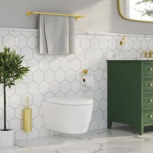 Smedbo Home HV332 toiletborstelgarnituur mat messing