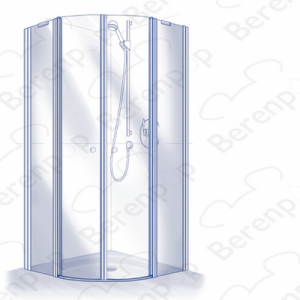 Koralle Supra Top S8L40852 ( L40852 ) ( 2537280 ) compleet strippenset voor kwartronde douche radius 550 (t/m 04.2001) *niet meer leverbaar*