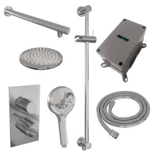 Brauer Carving 5-CE-139 thermostatische inbouw regendouche 3-weg omstelling SET 43 chroom