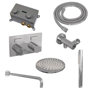 Brauer Carving 5-CE-186 thermostatische inbouw regendouche met drukknoppen SET 51 chroom