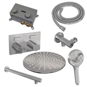 Brauer Carving 5-CE-191 thermostatische inbouw regendouche met drukknoppen SET 56 chroom