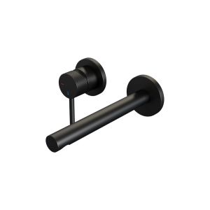 Brauer Carving 5-S-083-S6-65 inbouw wastafelmengkraan met rechte uitloop en rozetten model A2 mat zwart