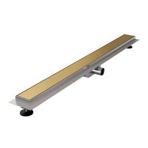 Brauer DR-MRF90GG douchegoot met multifunctioneel rooster en flens 7 x 90cm goud geborsteld PVD