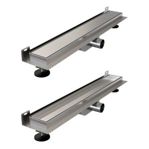 Brauer DR-MRFW60NG douchegoot met multifunctioneel rooster en flens voor wandmontage 7 x 60cm RVS geborsteld
