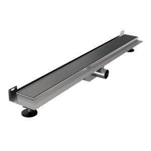 Brauer DR-MRFW80GM douchegoot met multifunctioneel rooster en flens voor wandmontage 7 x 80cm gunmetal geborsteld PVD