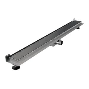 Brauer DR-MRFW90GM douchegoot met multifunctioneel rooster en flens voor wandmontage 7 x 90cm gunmetal geborsteld PVD