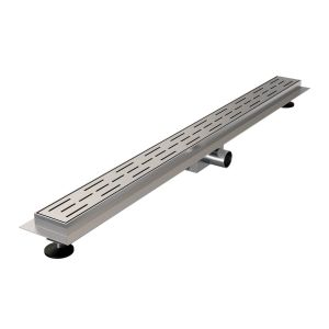 Brauer DR-SRF100NG douchegoot met standaard rooster en flens 7 x 100cm RVS geborsteld