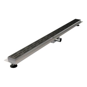 Brauer DR-SRF110S douchegoot met standaard rooster en flens 7 x 110cm mat zwart
