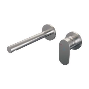 Brauer Edition 5-NG-004-S3-65 inbouw wastafelmengkraan met rechte uitloop en rozetten model C1 RVS geborsteld PVD