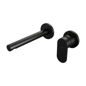 Brauer Edition 5-S-004-S3-65 inbouw wastafelmengkraan met rechte uitloop en rozetten model C1 mat zwart