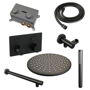 Brauer Edition 5-S-161 thermostatische inbouw regendouche met drukknoppen SET 50 mat zwart