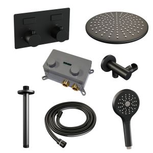 Brauer Edition 5-S-171 thermostatische inbouw regendouche met drukknoppen SET 60 mat zwart