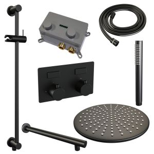 Brauer Edition 5-S-173 thermostatische inbouw regendouche met drukknoppen SET 62 mat zwart