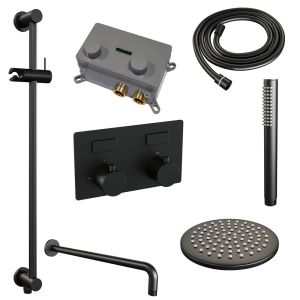 Brauer Edition 5-S-174 thermostatische inbouw regendouche met drukknoppen SET 63 mat zwart