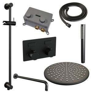Brauer Edition 5-S-175 thermostatische inbouw regendouche met drukknoppen SET 64 mat zwart