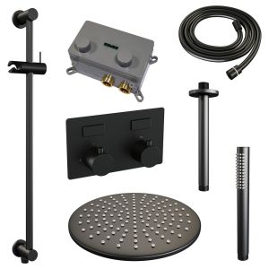 Brauer Edition 5-S-177 thermostatische inbouw regendouche met drukknoppen SET 66 mat zwart