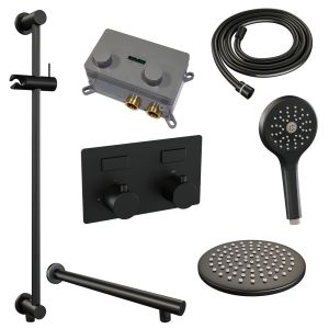 Brauer Edition 5-S-178 thermostatische inbouw regendouche met drukknoppen SET 67 mat zwart