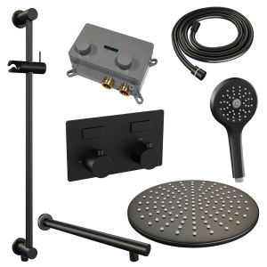 Brauer Edition 5-S-179 thermostatische inbouw regendouche met drukknoppen SET 68 mat zwart
