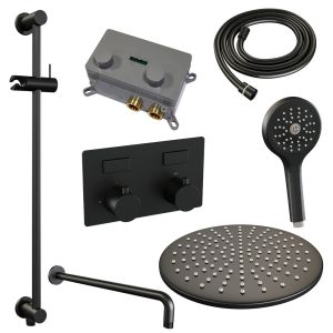Brauer Edition 5-S-181 thermostatische inbouw regendouche met drukknoppen SET 70 mat zwart