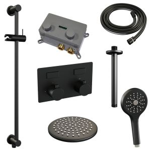 Brauer Edition 5-S-182 thermostatische inbouw regendouche met drukknoppen SET 71 mat zwart