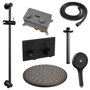 Brauer Edition 5-S-183 thermostatische inbouw regendouche met drukknoppen SET 72 mat zwart