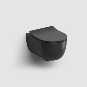 Clou Hammock CL040108121 randloze wandtoilet 49cm met dunne toiletzitting mat zwart