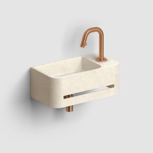 Clou InBe IB03700300201R fontein 43cm met handdoekhouder beige Microrazzo beton