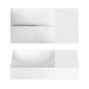 Clou Vale CL0313161R fontein 38x19cm met voorbewerkt kraangat rechts mat wit aluite