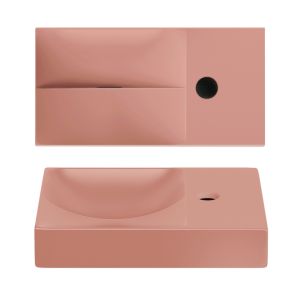 Clou Vale CL034016101R fontein 38x19cm met kraangat rechts mat roze keramiek