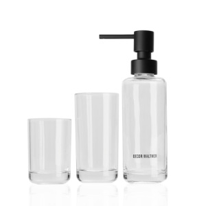 Decor Walther 0940064 POP UP glas set helder glas/mat zwart