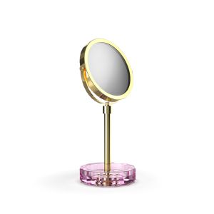 Decor Walther Crystal 0941861 KR KSA vergrootspiegel 1x en 5x pink crystal/ goud