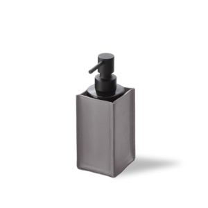 Decor Walther Nappa 0939093 NAPPA SSP zeepdispenser echt leer smokey grijs/ mat zwart