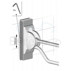 Handicare (Linido) LI2615300402 hoogte verstelplaat RVS gecoat wit