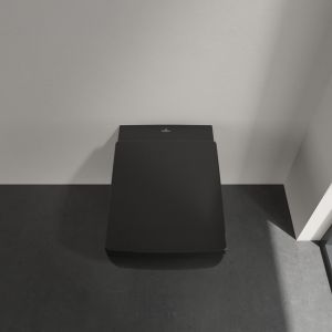 Villeroy en Boch Memento 2.0 8M24S1R7 toiletzitting met deksel Pure Black