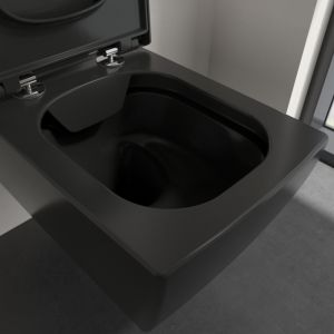 Villeroy en Boch Memento 2.0 8M24S1R7 toiletzitting met deksel Pure Black