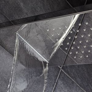 HSK Shower & Co! 1900008 regendouche Lavida Plus met waterval voor glasopname Walk In RVS gepolijst