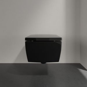 Villeroy en Boch Memento 2.0 8M24S1R7 toiletzitting met deksel Pure Black