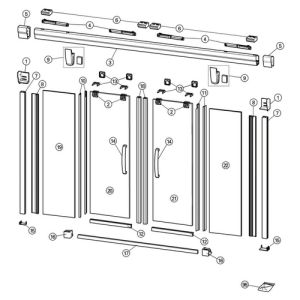 Huppe Design elegance - Aura elegance - Vista pure, 024308 verticale afdichtingsstrip