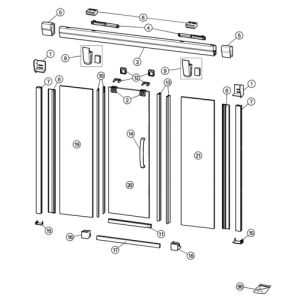 Huppe Aura elegance, 025512 glasbevestiging