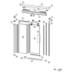 Huppe Design elegance - Aura elegance - Vista pure, 024308 verticale afdichtingsstrip