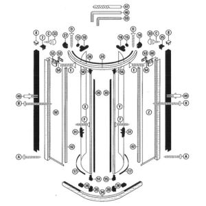 Sphinx VarioPlus 2537364 ( L43360 ) rechter glasbevestiging t.b.v. rails chroom