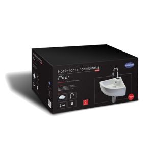 San4U 2503565 One Pack Floor fonteinset wit keramiek/ chroom