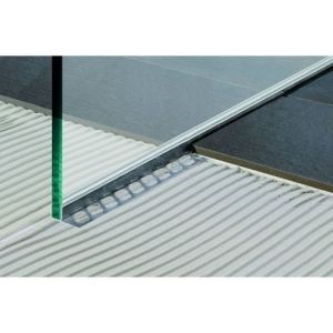 Blanke Aqua Keil Glas 1932840098R glas afsluitprofiel 980x34mm rechts RVS verchroomd