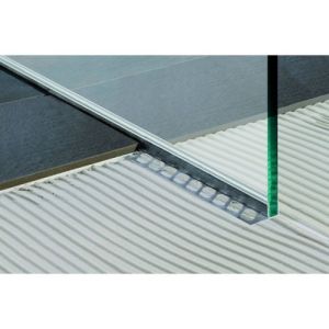 Blanke Aqua Keil Glas 1932856098L glas afsluitprofiel 980x34mm links mat zwart