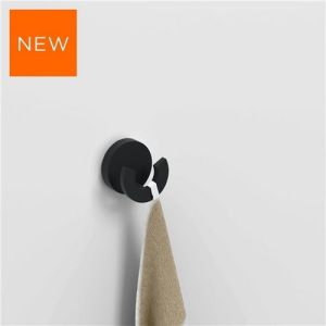 Clou Flat CL090206621 dubbele kledinghaak mat zwart