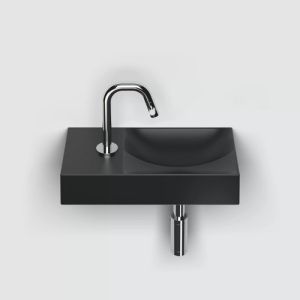 Clou Vale CL033016101L fontein 38x19cm met kraangat links mat zwart keramiek