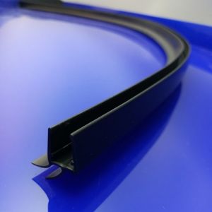 Exa-Lent Universal DS691006 kwartrond zwart doucheprofiel 2 flapjes 100cm - 6mm