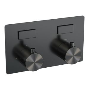Brauer Edition 5-GM-210 thermostatische inbouw badkraan met drukknoppen SET 03 gunmetal geborsteld PVD