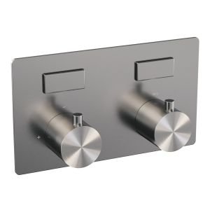 Brauer Edition 5-NG-163 thermostatische inbouw regendouche met drukknoppen SET 52 RVS geborsteld PVD